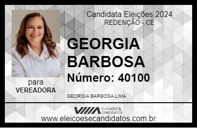 Candidato GEORGIA BARBOSA 2024 - REDENÇÃO - Eleições