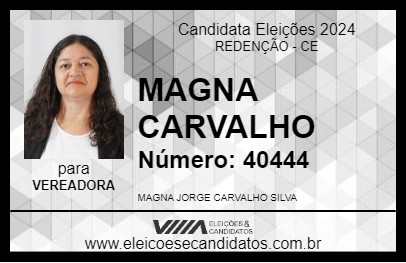 Candidato MAGNA CARVALHO 2024 - REDENÇÃO - Eleições