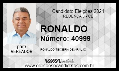 Candidato RONALDO 2024 - REDENÇÃO - Eleições