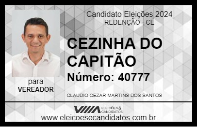 Candidato CEZINHA DO CAPITÃO 2024 - REDENÇÃO - Eleições