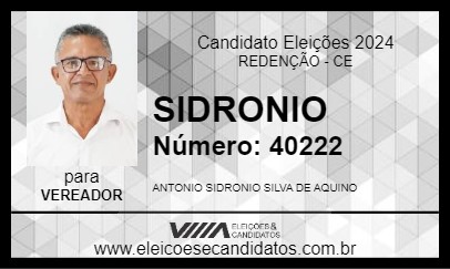 Candidato SIDRONIO 2024 - REDENÇÃO - Eleições