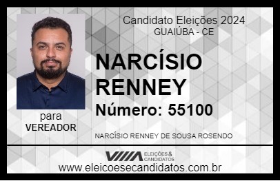 Candidato NARCÍSIO RENNEY 2024 - GUAIÚBA - Eleições