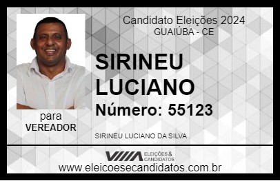 Candidato SIRINEU LUCIANO 2024 - GUAIÚBA - Eleições