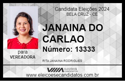 Candidato JANAINA DO CARLAO 2024 - BELA CRUZ - Eleições