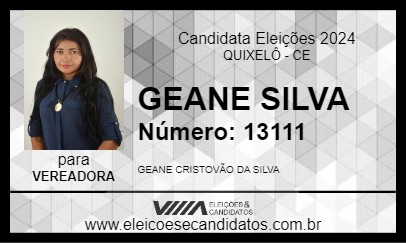 Candidato GEANE SILVA 2024 - QUIXELÔ - Eleições