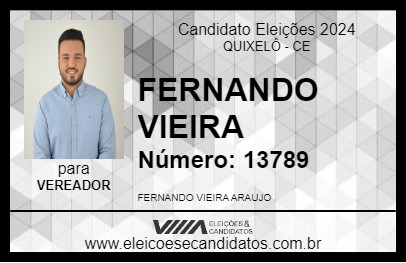 Candidato FERNANDO VIEIRA 2024 - QUIXELÔ - Eleições