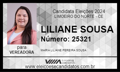 Candidato LILIANE SOUSA 2024 - LIMOEIRO DO NORTE - Eleições