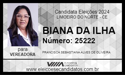 Candidato BIANA DA ILHA 2024 - LIMOEIRO DO NORTE - Eleições