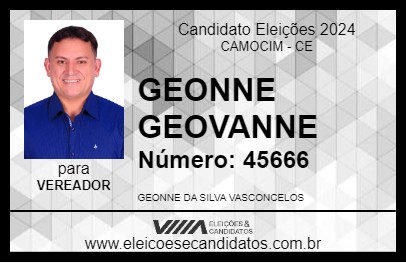 Candidato GEONNE GEOVANNE 2024 - CAMOCIM - Eleições