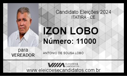 Candidato IZON LOBO 2024 - ITATIRA - Eleições