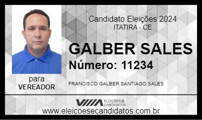 Candidato GALBER SALES 2024 - ITATIRA - Eleições