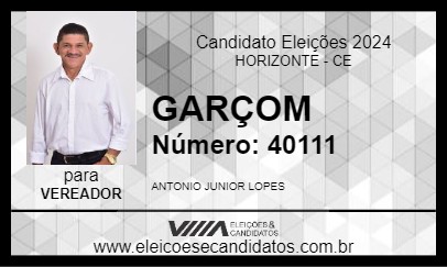 Candidato GARÇOM 2024 - HORIZONTE - Eleições