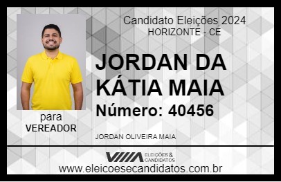 Candidato JORDAN DA KÁTIA MAIA 2024 - HORIZONTE - Eleições