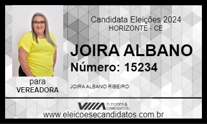 Candidato JOIRA ALBANO 2024 - HORIZONTE - Eleições