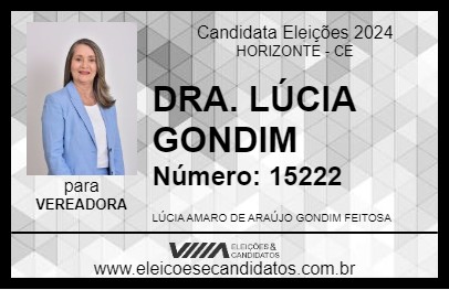 Candidato DRA. LÚCIA GONDIM 2024 - HORIZONTE - Eleições