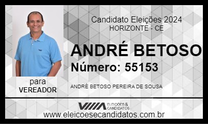 Candidato ANDRÉ BETOSO 2024 - HORIZONTE - Eleições