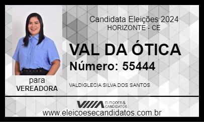 Candidato VAL DA ÓTICA 2024 - HORIZONTE - Eleições