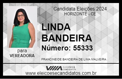 Candidato LINDA BANDEIRA 2024 - HORIZONTE - Eleições