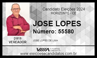 Candidato JOSE LOPES 2024 - HORIZONTE - Eleições