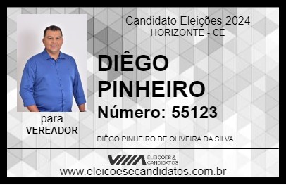 Candidato DIÊGO PINHEIRO 2024 - HORIZONTE - Eleições