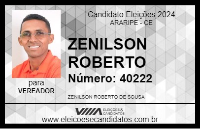 Candidato ZENILSON ROBERTO 2024 - ARARIPE - Eleições