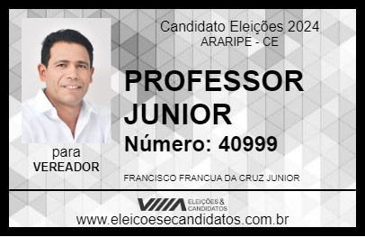 Candidato PROFESSOR JUNIOR 2024 - ARARIPE - Eleições