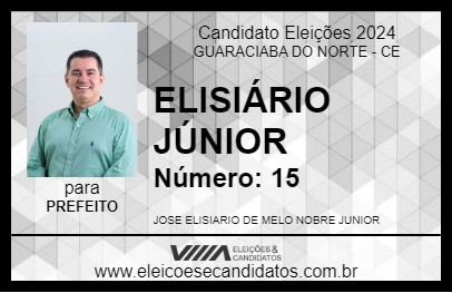 Candidato ELISIÁRIO JÚNIOR 2024 - GUARACIABA DO NORTE - Eleições