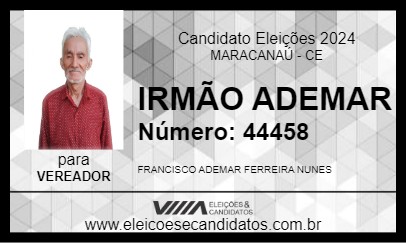 Candidato IRMÃO ADEMAR 2024 - MARACANAÚ - Eleições