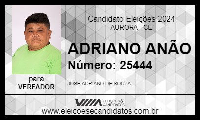 Candidato ADRIANO ANÃO 2024 - AURORA - Eleições