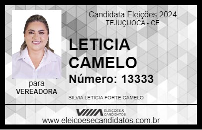 Candidato LETICIA CAMELO 2024 - TEJUÇUOCA - Eleições