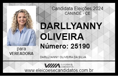 Candidato DARLLYANNY OLIVEIRA 2024 - CANINDÉ - Eleições