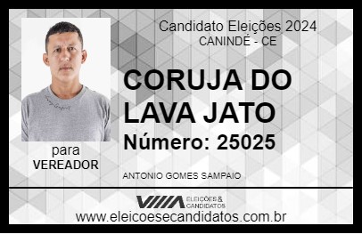 Candidato CORUJA DO  LAVA JATO 2024 - CANINDÉ - Eleições