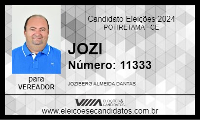 Candidato JOZI 2024 - POTIRETAMA - Eleições