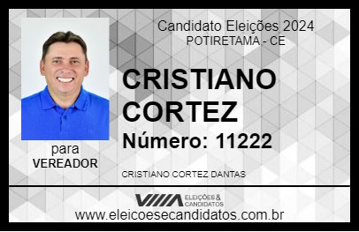 Candidato CRISTIANO CORTEZ 2024 - POTIRETAMA - Eleições