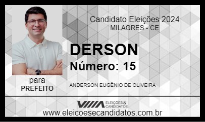 Candidato DERSON 2024 - MILAGRES - Eleições