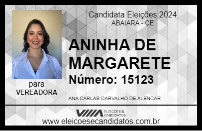 Candidato ANINHA DE MARGARETE 2024 - ABAIARA - Eleições