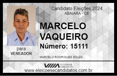 Candidato MARCELO VAQUEIRO 2024 - ABAIARA - Eleições