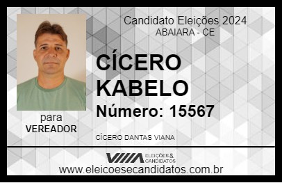 Candidato CÍCERO KABELO 2024 - ABAIARA - Eleições