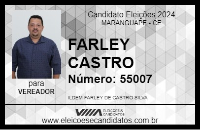 Candidato FARLEY CASTRO 2024 - MARANGUAPE - Eleições