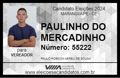 Candidato PAULINHO DO MERCADINHO 2024 - MARANGUAPE - Eleições