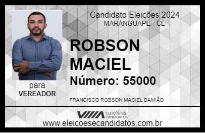 Candidato ROBSON MACIEL 2024 - MARANGUAPE - Eleições