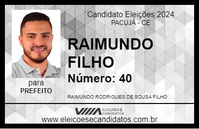 Candidato RAIMUNDO FILHO 2024 - PACUJÁ - Eleições