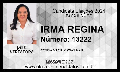 Candidato IRMA REGINA 2024 - PACAJUS - Eleições