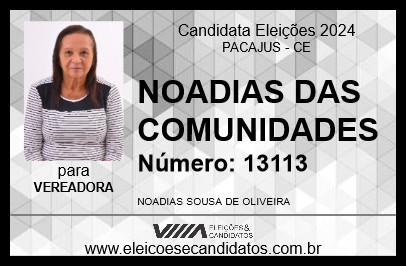 Candidato NOADIAS DAS COMUNIDADES 2024 - PACAJUS - Eleições