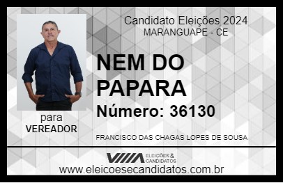 Candidato NEM DO PAPARA 2024 - MARANGUAPE - Eleições