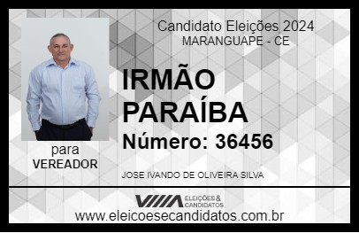 Candidato IRMÃO PARAÍBA 2024 - MARANGUAPE - Eleições