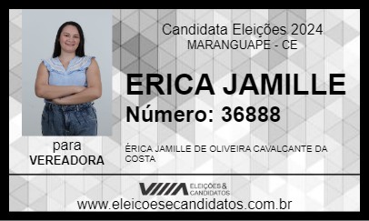 Candidato ERICA JAMILLE 2024 - MARANGUAPE - Eleições