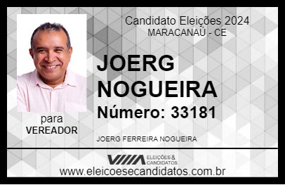 Candidato JOERG NOGUEIRA 2024 - MARACANAÚ - Eleições