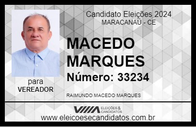 Candidato MACEDO MARQUES 2024 - MARACANAÚ - Eleições