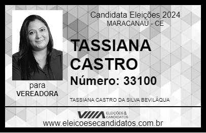 Candidato TASSIANA CASTRO 2024 - MARACANAÚ - Eleições